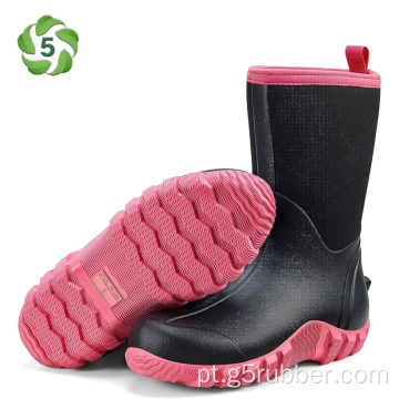 Botas de borracha natural G5 para mulheres de 5,5 mm de neoprene